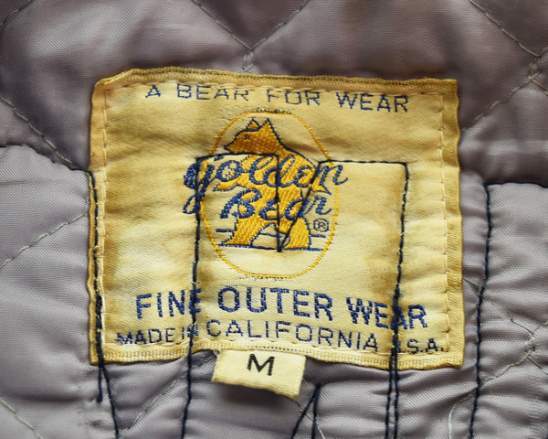 ヴィンテージ Vintage 70s Golden Bear スタジャン レザー切替 Made in California 70's USA製 ジャケット ネイビー Mサイズ 103MT-3422