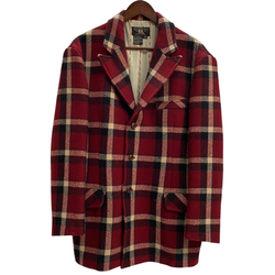 【曜日割引対象外】 ダブルアールエル RRL 90's Western York Tweed Check Half Coat 三つ星 ジャケット レッド Mサイズ 201MT-3835 VB