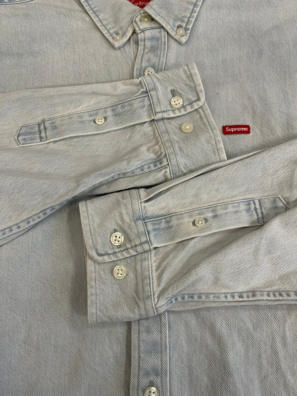 シュプリーム SUPREME 24SS Small Box Logo Denim Shirt Washed スモールボックスロゴ デニムシャツ 青 長袖シャツ ブルー Lサイズ 101MT-5044