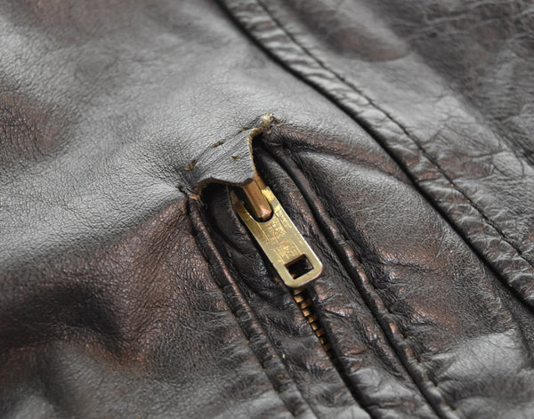 US US古着 80s 90s シングルライダースジャケット TALONジップ 80's 90's レザージャケット 34 ジャケット ブラック 103MT-3410