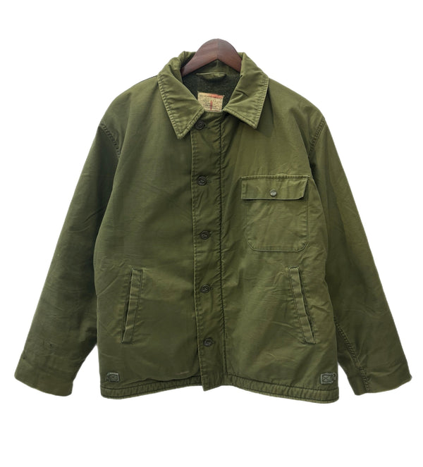 【曜日割引対象外】 ヴィンテージ vintage 70's U.SNAVY A-2 DECK ジャケット 8415-753-5613 グリーン Lサイズ 201MT-3162 VB