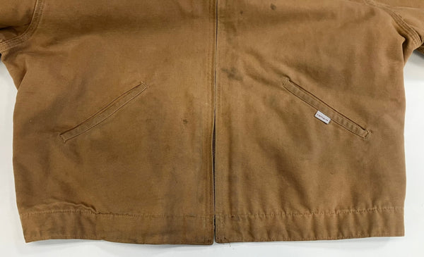 カーハート Carhartt 80's 80年代 100周年 100YEARS デトロイトジャケット ワークジャケット ジップアップ ダック地 裏地ブランケット VINTAGE ヴィンテージ - ジャケット ブラウン 101MT-5326