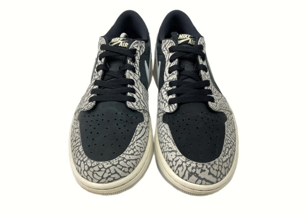 ナイキ NIKE 23年製 AIR JORDAN 1 RETRO LOW OG BLACK ELEPHANT エア ジョーダン レトロ ロー ブラック セメント AJ1 灰色 黒 CZ0790-001 メンズ靴 スニーカー グレー 27.5cm 104-shoes529