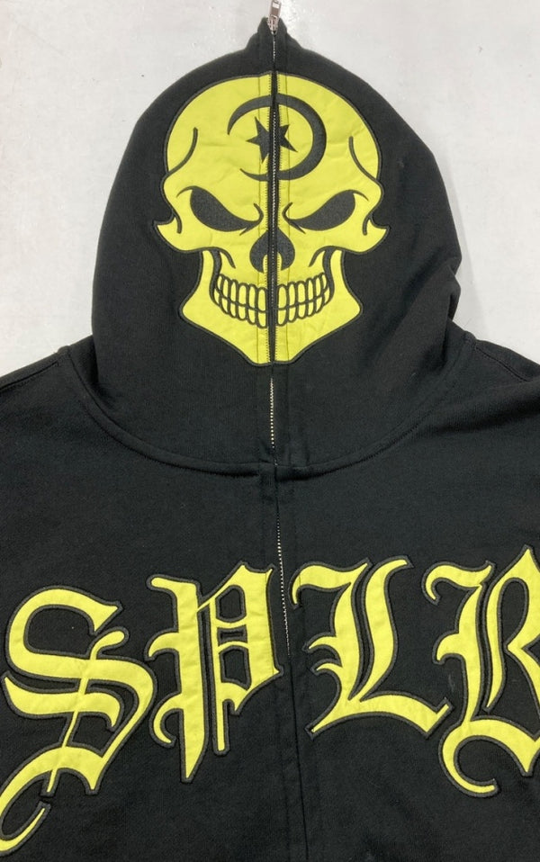 サプライヤー SUPPLIER × ECOSYS エコシス SKULL FULL ZIP HOODIE スカル フルジップ フーディ パーカー 黒 パーカ 刺繍 ブラック Lサイズ 104MT-1587