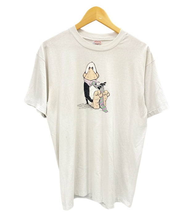 US US古着 90s 90's  Opus the Penguin オーパス ペンギン シングルステッチ 白 半袖 XL Tシャツ プリント ホワイト 101MT-2505