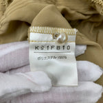 カネコイサオ kaneko isao ワンダフルワールド リボン ブラウス フリル パールボタン 半袖シャツ ベージュ 201LT-435