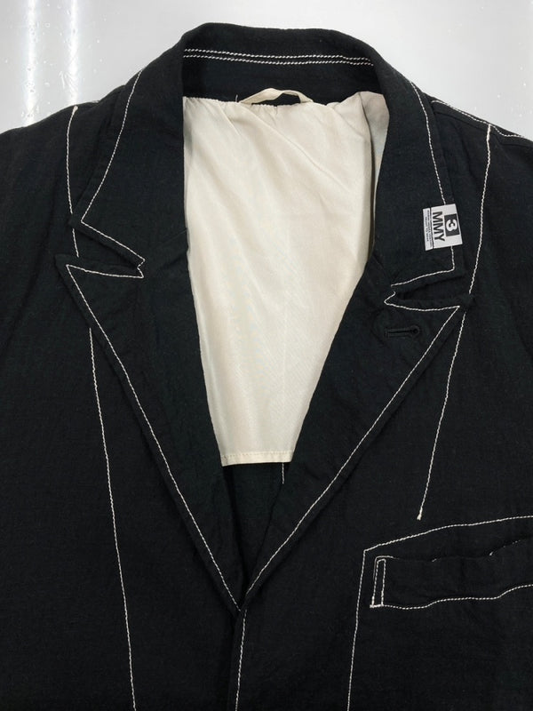 メゾンミハラヤスヒロ Maison MIHARA YASUHIRO 20-21AW TAILORED JACKET テーラード ジャケット MMY ブレザー ホワイトステッチ 黒 A05JK052 サイズ 48 ジャケット ロゴ ブラック 104MT-2120