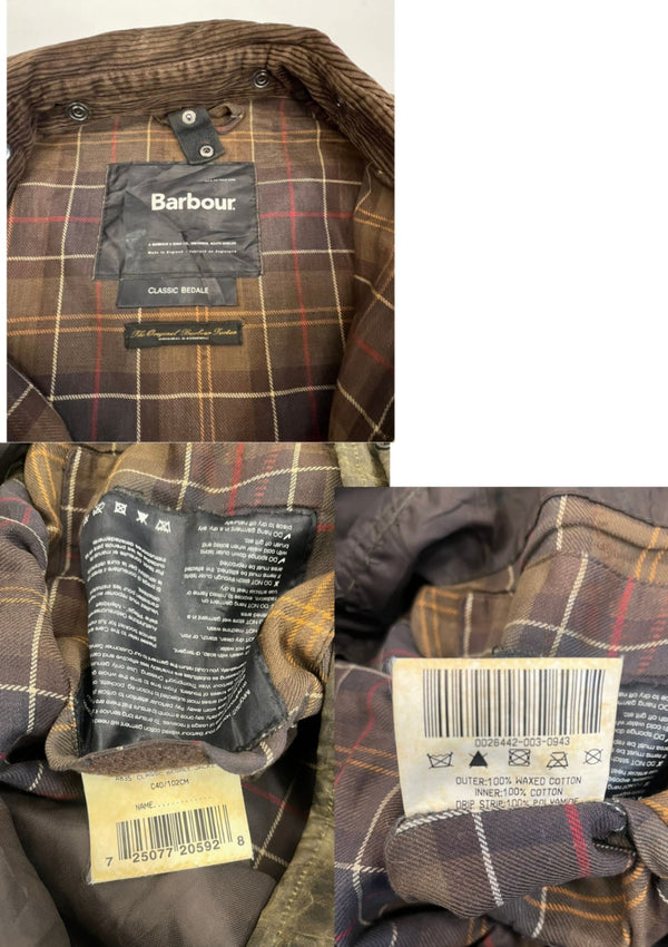バブアー BARBOUR CLASSIC BEDALE JACKET クラシック ビデイル ジャケット ワックス コットン オイルドジャケット A835 C40 ジャケット カーキ 101MT-5338