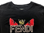 フェンディ FENDI Demon Motif T-shirt 手書き風モンスター&アナグラム ロゴ プリント 黒  12CPF-18-1251 Tシャツ プリント ブラック Sサイズ 104MT-79