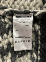 ウィンダンシー WIND AND SEA COWICHAN KNIT VEST カウチン ニット ベスト アウター ダブルジップ 黒 WDS-O-ATWK-24-Q4-KN-02 ベスト 総柄 ブラック Lサイズ 104MT-602