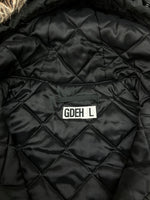 グッドイナフ Goodenough MODS COAT モッズ コート 裏キルティング ジップアップ ファー アウター ジャケット GDEH 黒 ジャケット 無地 ブラック Lサイズ 104MT-2141