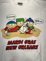 US US古着 South Park MARDI GRAS NEW ORLEANS サウスパーク ニューオーリンズ マルディグラ キャラT アニメT 白 XL Tシャツ ホワイト LLサイズ 101MT-4920