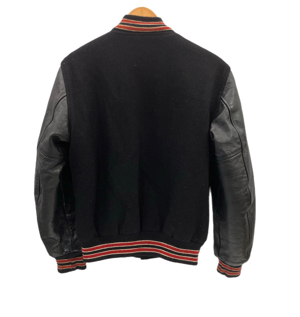 バトウィン BUTWIN 80's 80年代 黒タグ ウールメルトン スタジャン varsity jacket  袖レザー アメリカ製 MADE IN USA VINTAGE ヴィンテージ   ジャケット ブラック Sサイズ 101MT-5018