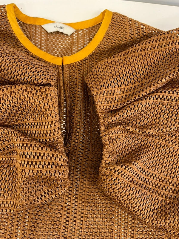 クラネ CLANE STRIPE LACE LAYERED ONE PIECE ストライプレースレイヤードワンピース レーストップス キャミソールワンピース 12112-5442 ワンピース ブラウン サイズ0 101LT-186