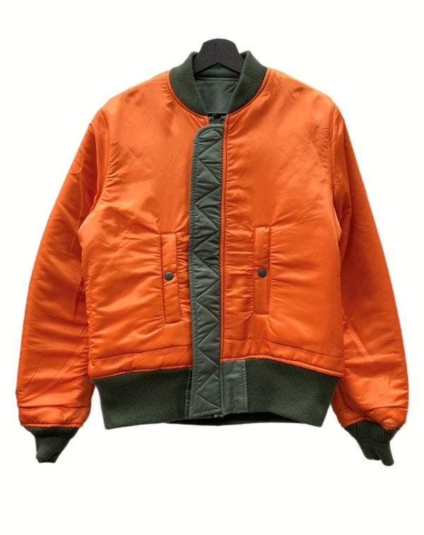 ウィンダンシー WIND AND SEA 19AW REVERSIBLE MA-1 リバーシブル ジャケット フライト アウター オレンジ 緑 WDS-19A-JK-07 ジャケット 無地 カーキ Mサイズ 104MT-794