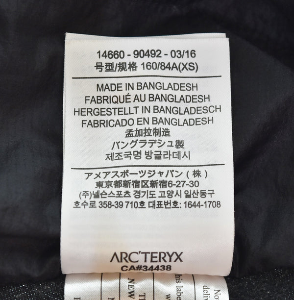 アークテリクス ARC'TERYX アトムLT フーディー Atom Lt Hoody ジャケット 黒 14660-90492-03 ジャケット ブラック SSサイズ 103LT-143