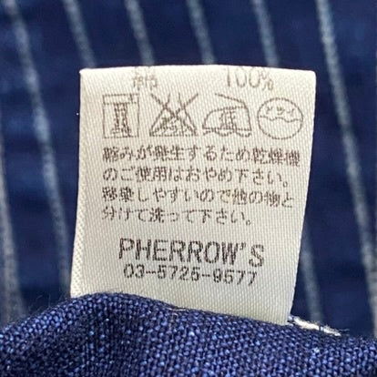 フェローズ PHERROW'S Lot 555 オーバーオール デニム ジャケット ネイビー 36サイズ 201MT-4586