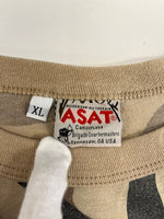 エーサット ASAT camouflage トライバルカモ 迷彩 クルーネック 長袖カットソー XL ロンT ベージュ LLサイズ 101MT-4083