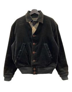 ダブルアールエル RRL 90s 90年代 3つ星タグ リバーシブル ウール コーデュロイ ブルゾン アウター  ジャケット チェック マルチカラー Sサイズ 104MT-2286