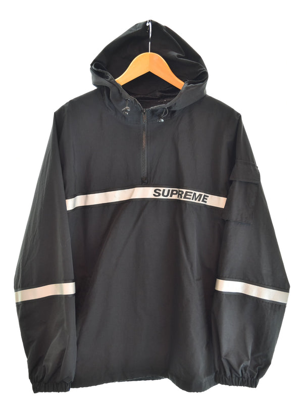 シュプリーム SUPREME 18SS Reflective Taping Hooded Pullover リフレクティブ テーピング フーデッド プルオーバー ジャケット 黒 ジャケット ブラック Mサイズ 103MT-2120