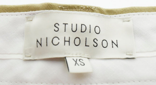 スタジオニコルソン STUDIO NICHOLSON コットンツイル1タックパンツ 51-10-721008 チノパン 無地 ベージュ SSサイズ 103MB-84