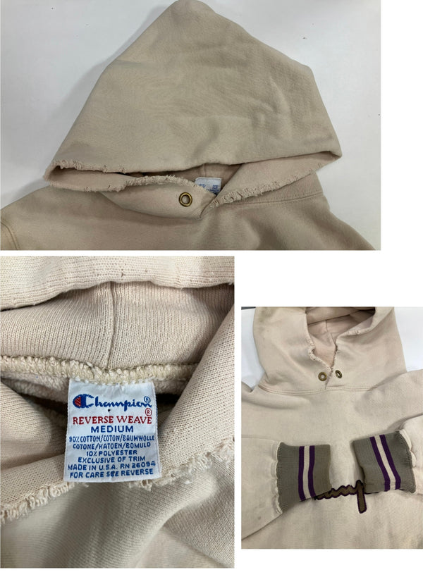 チャンピオン Champion 90's 90年代 ヴィンテージ vintage 刺繍タグ リバースウィーブ REVERSE WEAVE スクリプトロゴ リブライン アメリカ製 MADE IN USA パーカ ベージュ Mサイズ 101MT-4857