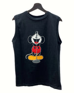ナンバーナイン NUMBER (N)INE × Disney ディズニー PRINT SLEEVELESS TEE プリント ノースリーブ ミッキーマウス アーカイブ 黒 サイズ 3 ノースリーブ キャラクター ブラック 104MT-1174