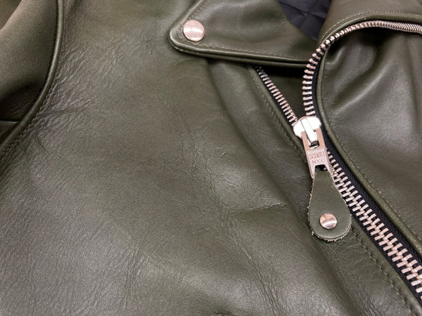 ショット SCHOTT ONESTAR 613UST 7164 D.Green ワンスター ダブルライダース ジャケット レザー ジャケット 緑 サイズ 38 ジャケット 無地 グリーン 104MT-2328