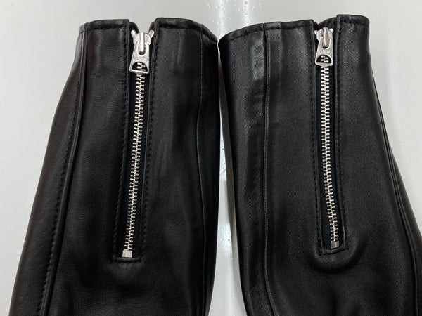 ステューシー STUSSY Schott ショット コラボ シングル ライダース レザー 革ジャン ラムレザー 羊革 USA製 黒 7547 サイズ 38 ジャケット ライン ブラック 104MT-2077