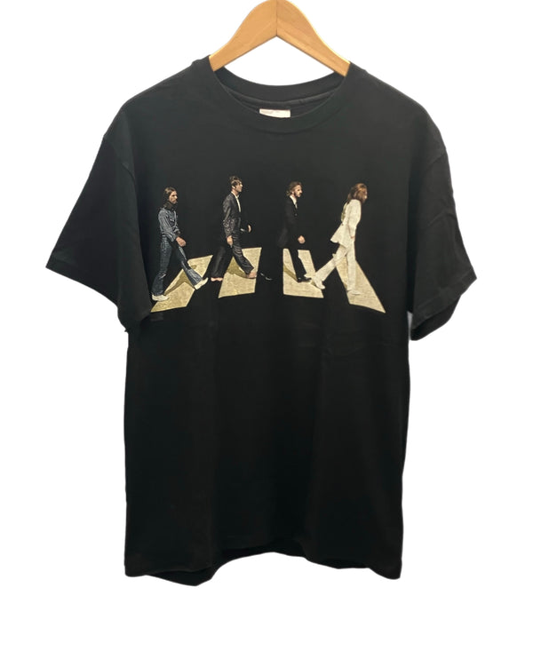 バンド band 90s 90's  Hanes THE BEATLES Abbey Road ビートルズ アビーロード MADE IN USA アメリカ製 シングルステッチ Tシャツ ブラック Lサイズ 101MT-3081