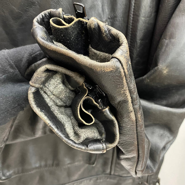 【曜日割引対象外】 バンソン VANSON スウェーデン軍 レザー モーターサイクル USA製 ジャケット ブラック 38サイズ 201MT-3881 VB