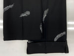 ベッドフォード BED J.W. FORD FEATHER FLARE SLACKS PANTS フェザー フレア スラックス パンツ 羽根 ジップフライ 黒 総柄 スラックス ブラック サイズ 1 104MB-287