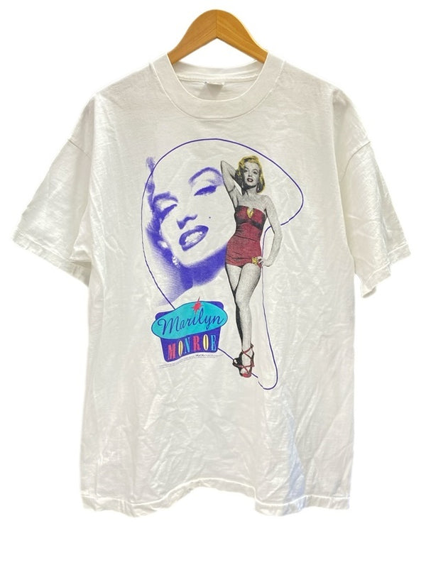 ヴィンテージ vintage 90s マリリンモンロー Marilyn Monroe ©1995 袖シングル US古着 袖シングル 白 XL Tシャツ ホワイト LLサイズ 101MT-2968