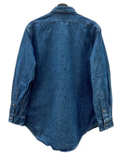ラルフローレン RalphLauren POLO COUNTRY 90s DENIM WORK SHIRT デニム ワーク シャツ タックボタン ハミルトン社 長袖 インディゴ 青 長袖シャツ 無地 ブルー Mサイズ 104MT-2264