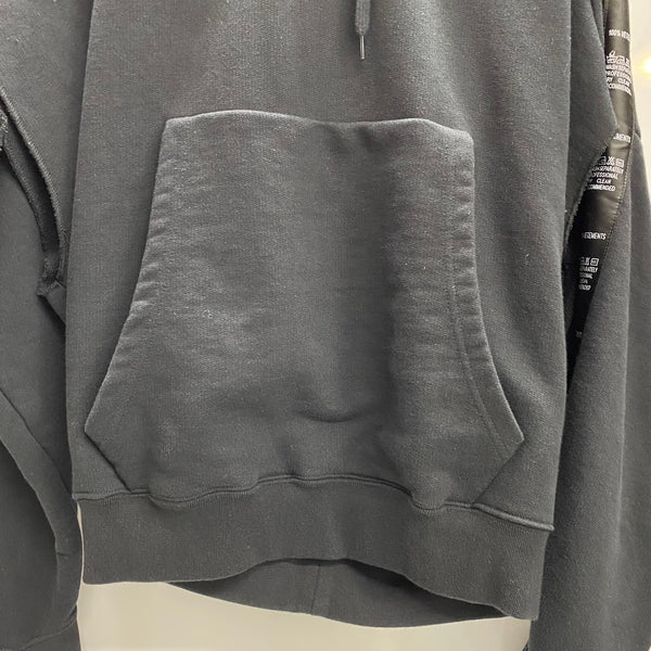 ヴェトモン VETEMENTS 18SS Tape Hoodie アシンメトリー パーカ ブラック Sサイズ 201MT-4023
