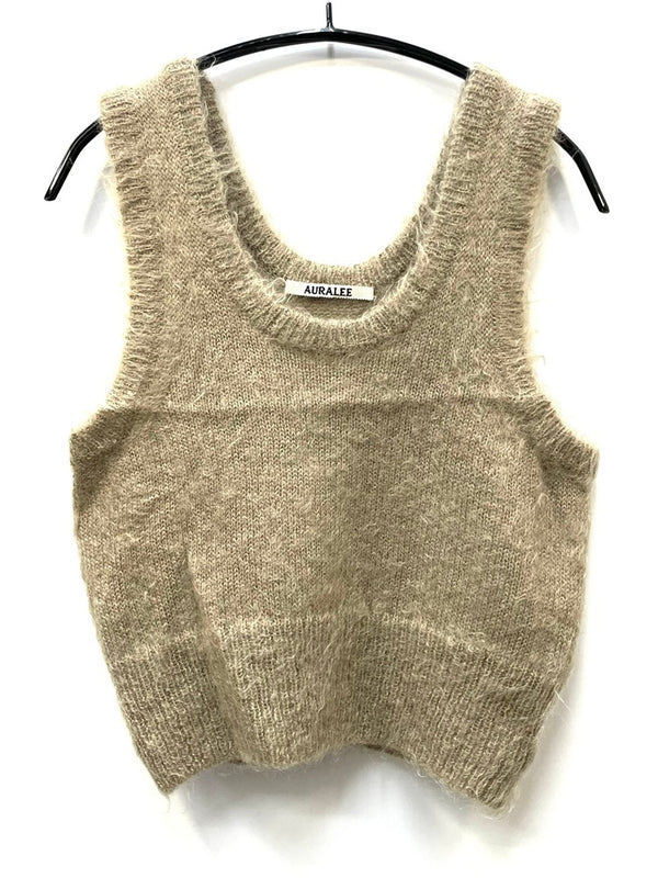 オーラリー AURALEE BRUSHED SUPER KID MOHAIR KNIT TANK A24AT06KM ベスト ベージュ 1 601LT-22