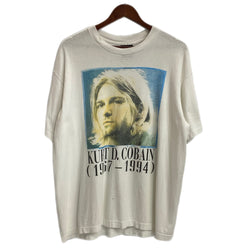 【曜日割引対象外】バンド band 90’s 90s 90年代 TULTEX カートコバーン追悼 KURT D. COBAIN (1967-1994)  Tシャツ ホワイト XLサイズ 201MT-3626 VB