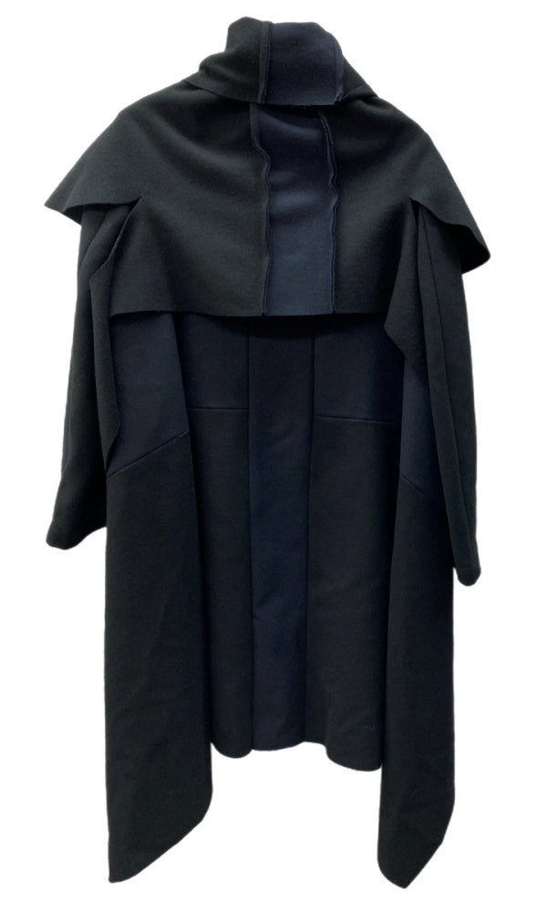 コムデギャルソン COMME des GARCONS 2003年製 オープンフロント オーバーサイズ ビッグシルエット ウール デザインコート 日本製 ユニセックス BLACK 黒 NAVY 紺 GK-C003 コート アシンメトリー ブラック 104LT-175