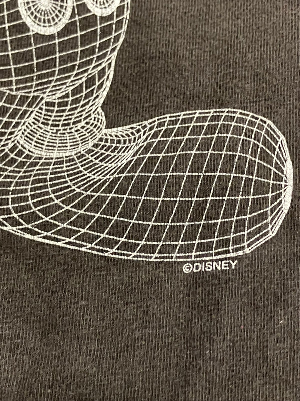 US US古着 90's 90年代 Hanes disneycollege.com MICKEY MOUSE ディズニー バーチャル 3D ミッキーマウス オフィシャル VINTAGE ヴィンテージ Tシャツ ブラック Lサイズ 101MT-4747