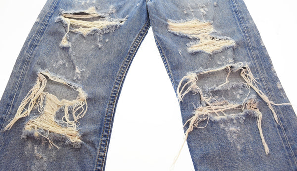 コムデギャルソン COMME des GARCONS JUNYA WATANABE 05AW Broken Denim ダメージ加工 ストレートデニム JP-P05 デニム ブルー Mサイズ 103MB-477