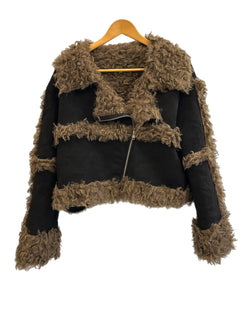 ダーリッチ Darich スウェードボンバージャケット ファージャケット 黒 112033015 ジャケット ブラック フリーサイズ 101LT-261