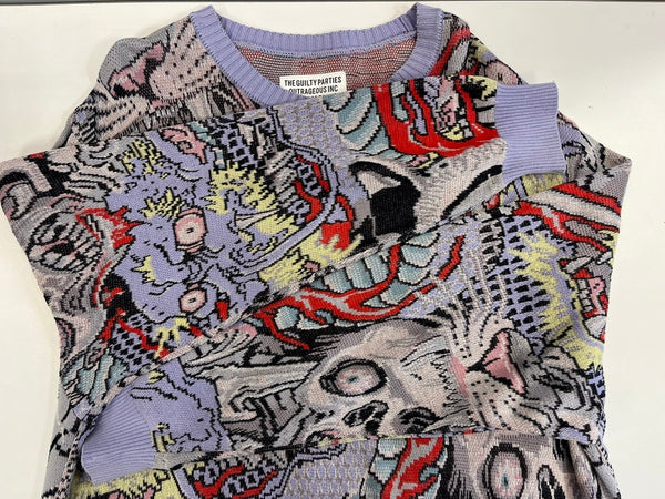 ワコマリア WACKO MARIA TIM LEHI JACQUARD SWEATER ジャガード ニット XL セーター マルチカラー LLサイズ 101MT-4501