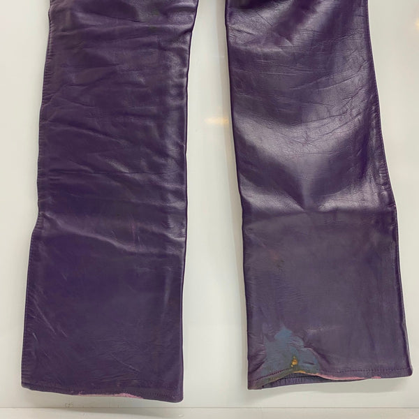 【曜日割引対象外】 ショット SCHOTT レザーパンツ USA製 30サイズ ボトムスその他 パープル 201MB-1135 VB