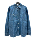 ウエアハウス WAREHOUSE DUCK DIGGER シャンブレーシャツ ワークシャツ マチ付き 白ボタン 青 長袖シャツ 無地 ブルー 104MT-2311