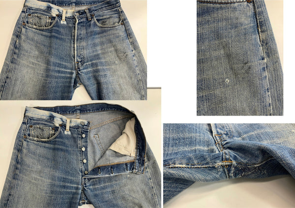 リーバイス Levi's 70's 70年代 501 66前期 66single シングル ボタン裏6刻印 赤耳 VINTAGE ヴィンテージ デニム ブルー W36L35 101MB-660