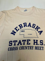チャンピオン Champion 80's 80年代 トリコタグ NEBRASKA STATE ネブラスカ 染み込みプリント vintage ヴィンテージ made in USA アメリカ製 Tシャツ ベージュ Mサイズ 101MT-4036