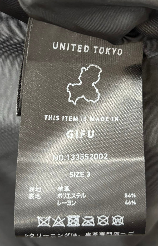 ユナイテッドトウキョウ UNITED TOKYO ラムレザー ダブルライダース ジャケット ブラック 3サイズ 201MT-2798