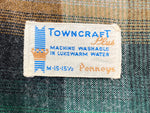 タウンクラフト TOWNCRAFT 60's 60年代 Plusタグ Vintage ヴィンテージ オンブレ チェック オープンカラー 開襟 グリーン ブラウン 長袖シャツ チェック マルチカラー Mサイズ 104MT-1789
