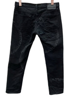 ヒステリックス HYSTERICS ローライズ ローウエスト ストレートパンツ ダメージ レース ドクロサークル 骸骨 Y2K 平成 日本製 BLACK 黒 3AP-4332 デニム スカル ブラック Sサイズ 104LB-52