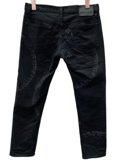 ヒステリックス HYSTERICS ローライズ ローウエスト ストレートパンツ ダメージ レース ドクロサークル 骸骨 Y2K 平成 日本製 BLACK 黒 3AP-4332 デニム スカル ブラック Sサイズ 104LB-52